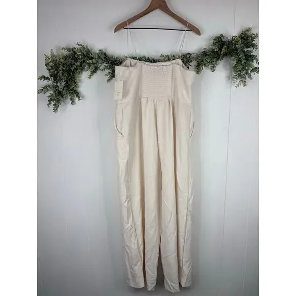‼️3/$30‼️ NWT A New Day Cream Strapless Wide Leg Jumpsuit Plus XXL - Picture 7 of 10